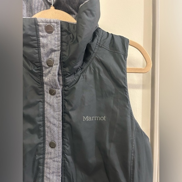 Marmot Reversible Vest Men’s Medium Grey Geometric Button Up - Picture 8 of 11